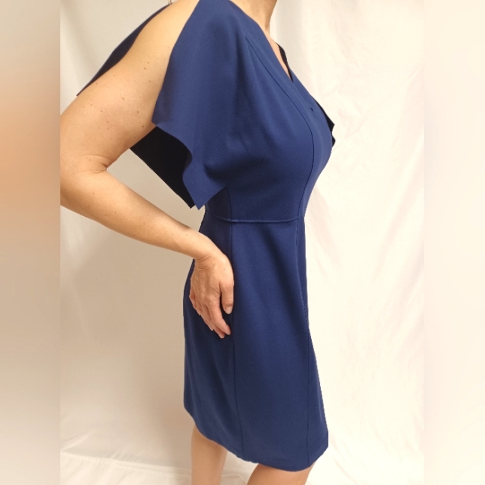 Elie Tahari dress, elegant royal blue, size 14, v-neck, split sleeve design,
